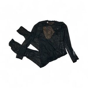 Auden full lace bodysuit Elegant Black Lace Sleepwear Set XL NWT